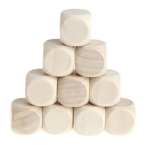 10 kpl/pakkaus Puinen noppa 6-sivuinen noppa (10 mm 12 mm 14 mm 16 mm 18 mm) 0.05 18mm