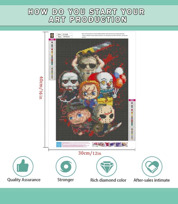 Halloween Diamantmaleri Kit - Voksne og børn 5D DIY Diamant