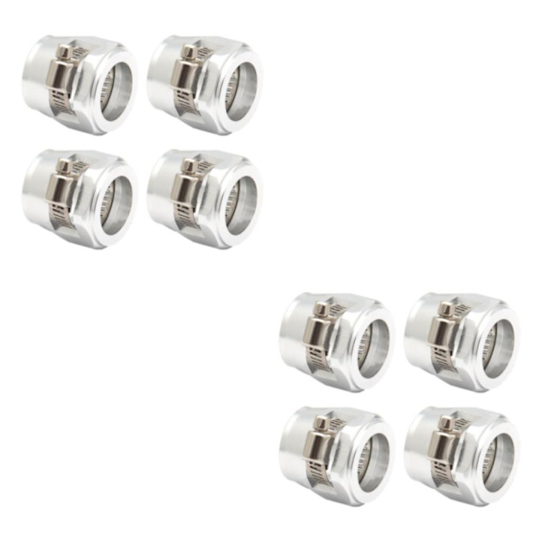 1/2/3/5 4-delad slangklämma i aluminium - enkel att installera silver AN6.4 st silver AN6.4pcs 2PCS