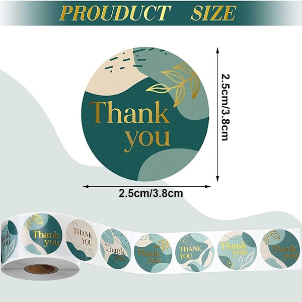 500/1000 stk Takk-klistremerker Konvoluttforseglingsetiketter 2,5 cm 1000 pcs 2.5cm1000pcs