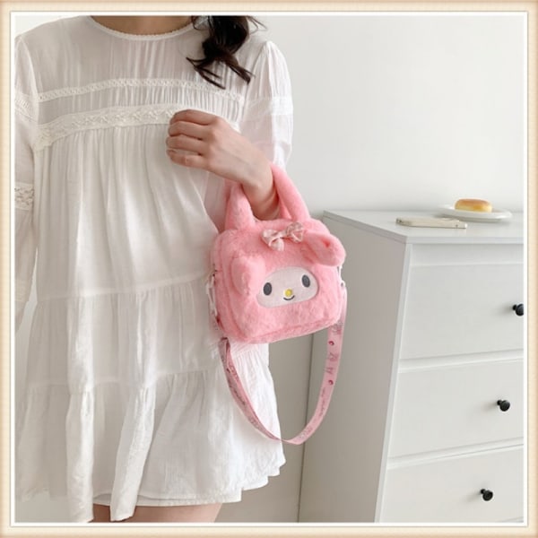 Barn Kawaii Plysj Sanrio Veske Anime Cinnamoroll Plysj Ryggsekk - Perfekt pink