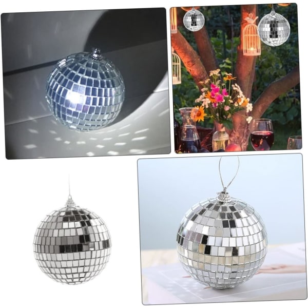 Speilball Disco Festbelysning Dekorasjoner Tre Hengende Bauble Ball Disco Ball Hengende Ornamenter Mini Speil Glass Disco Ball Glass