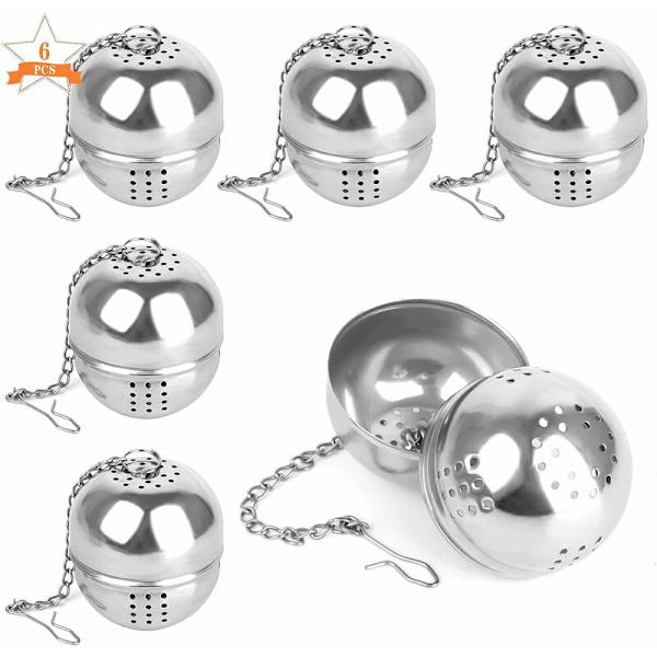 304 rustfrit stål te-infuser, rustfrit stål krydderikugle te-infuser med kæde te-si med krog til te og krydderier og krydderier