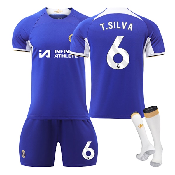 23-24 Nya Chelsea hemmatröja för vuxna och barn set NO.6 T.SILVA NO.6 T.SILVA XL