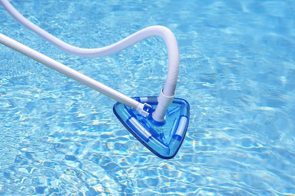 Transparent viktad triangulär vinyl liner för pool dammsugare, blå