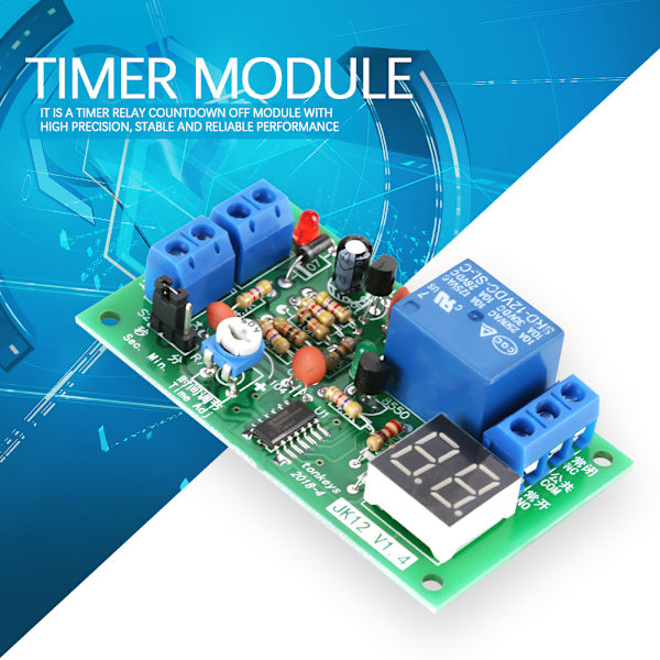 DC12V LED-display nedräkningstimer fördröjningsavstängningsreläomkopplingsmodul