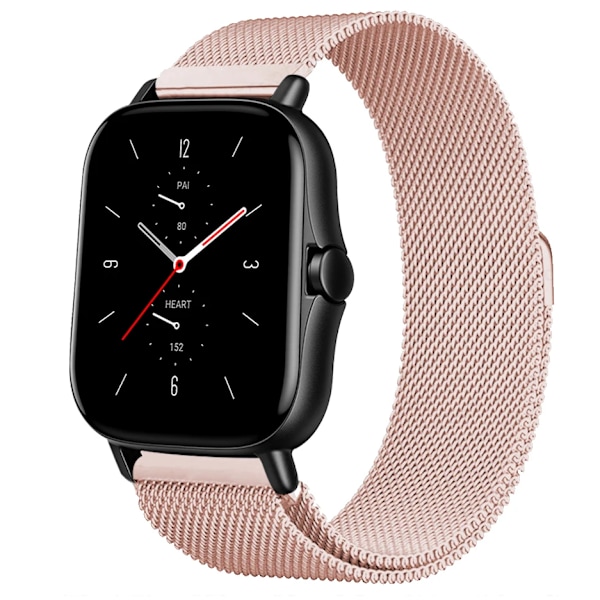 Magnetisk ögla för Amazfit GTS/4/2/2e/GTS2 Mini/3/GTR 4/3/2/47mm 20mm 22mm Metallnät Smartwatch Mesh Amazfit Bip 5 Armband Barbie puder Barbie powder 22mm
