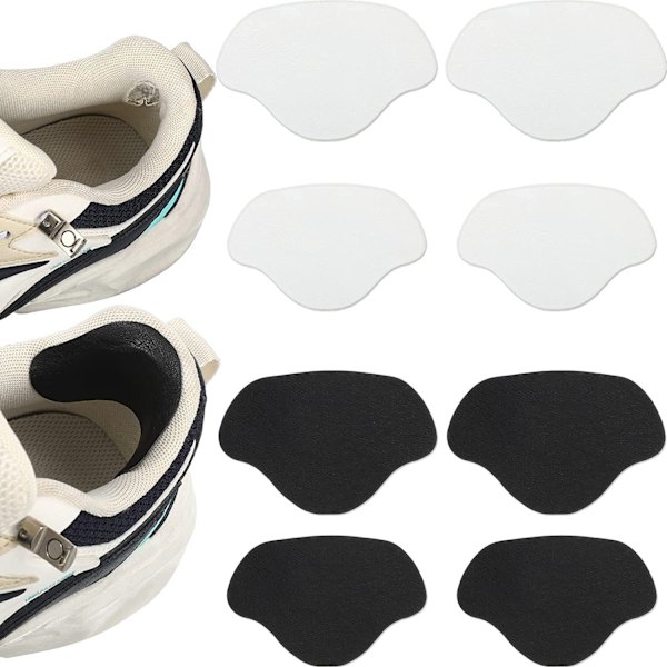 Sportskor med hål och mesh-reparation, sko-lappar med självhäftande hälplåster för att förhindra att de faller av vita white 4 pcs