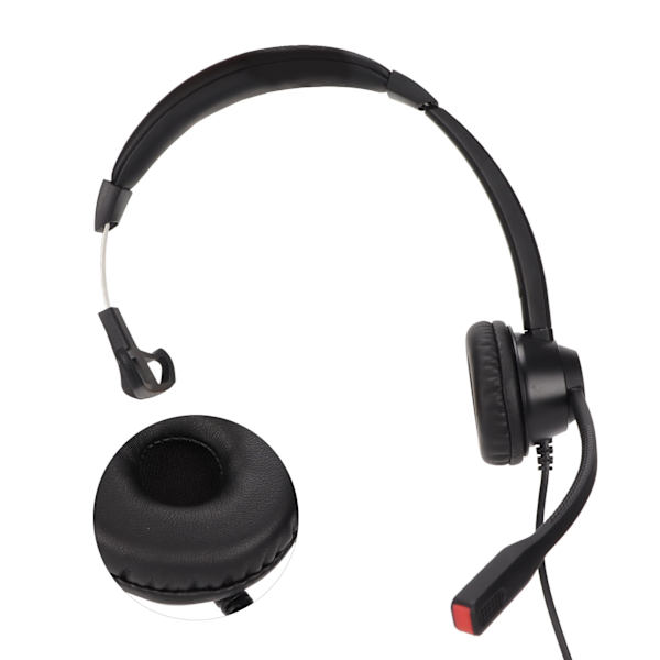RJ9 Telefon Headset Støydempende Ensidig Ledningsbasert Business Headset med Mikrofon for Fast Kundeservice
