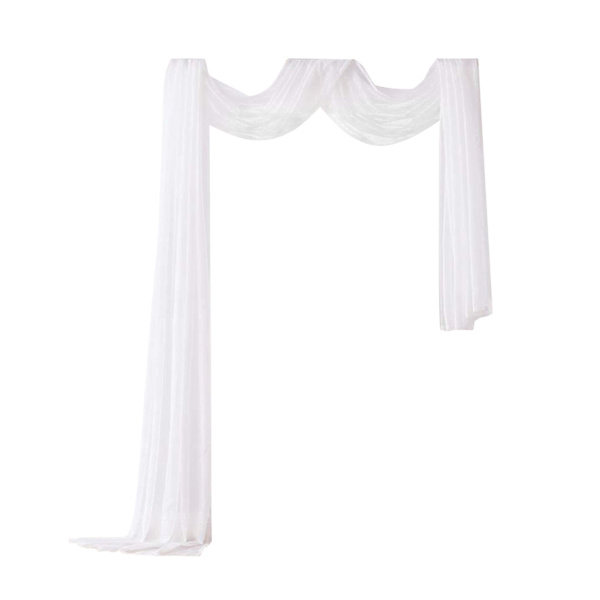 Stilfuld Vindue Sjal Valance Blød Lys Vindue Gardin Hjem Soveværelse Dekoration Hvid White 1.3*5.5M