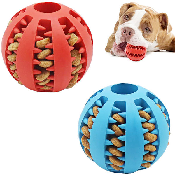 1PC Hundboll Leksaker För Små Hundar Interaktiv Elasticitet Valp Tugga Leksak Tand Rengöring Gummi Blue 2.76inch