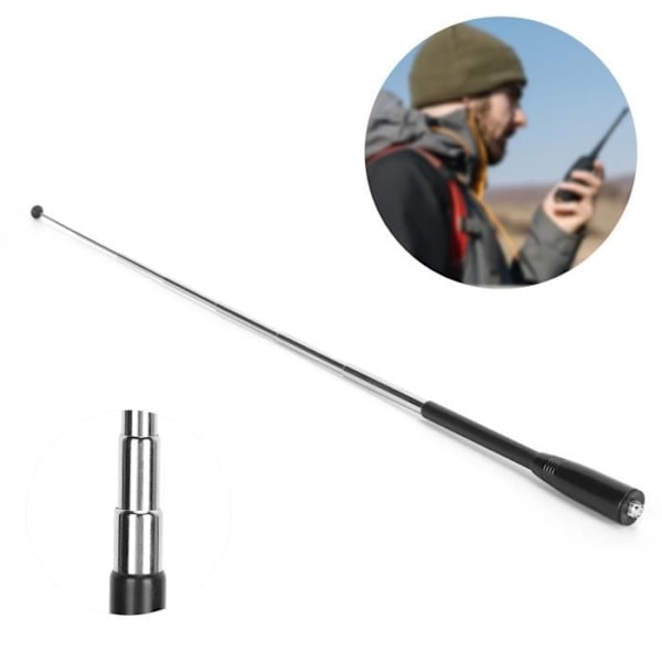 HURRISE Walkie Talkie Antenne Teleskopisk VHF/UHF Dual Band Antenne SMA-F Na-771r til Baofeng uv-5r uv-82 888s tg-uv2 kg-uvd1p