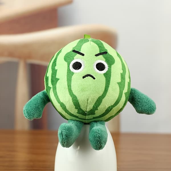 1 Sød vandmelonformet plys hundelegetøj - Blødt og luftigt materiale Smiling Expression