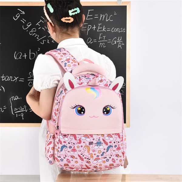 Mini tecknad ryggsäck – söt graffiti skolryggsäck för barnstudenter pink