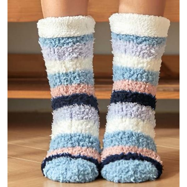 pairs Cozy and warm socks - Striped with anti-slip - FLUFFY