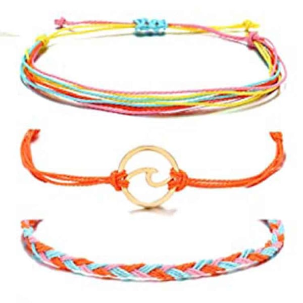 9 stk Surfer Wave Armbånd Ocean Wave Justerbar Vanntett Ha