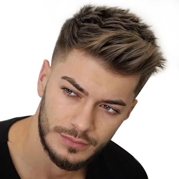 Ljusbrun kort peruk för män, cool look, mode, vardag, cosplay