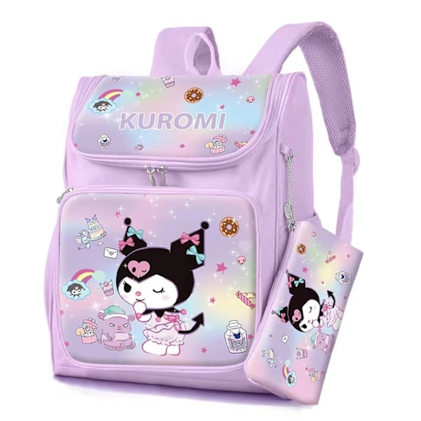 Ny Sanrio-serie tecknad student ryggsäck Kitty Kuromi anime student Stationery stor skolväska med fodral 30*4*38cm - Perfekt 1 1 30*14*38cm