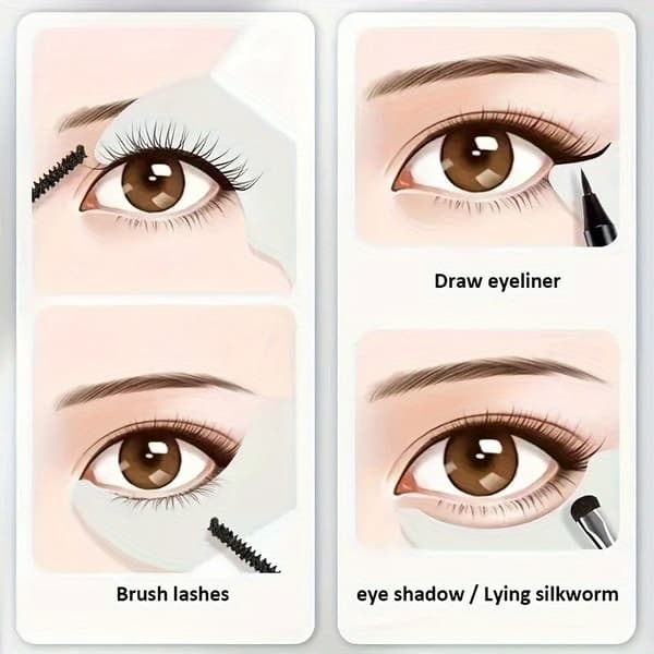 Eyeliner Guide Tool - Halvmåneformet Skjold til Makeupapplikation - Multifunktionel Øjenvippeskabelon til Winged Liner og Smokey Eye