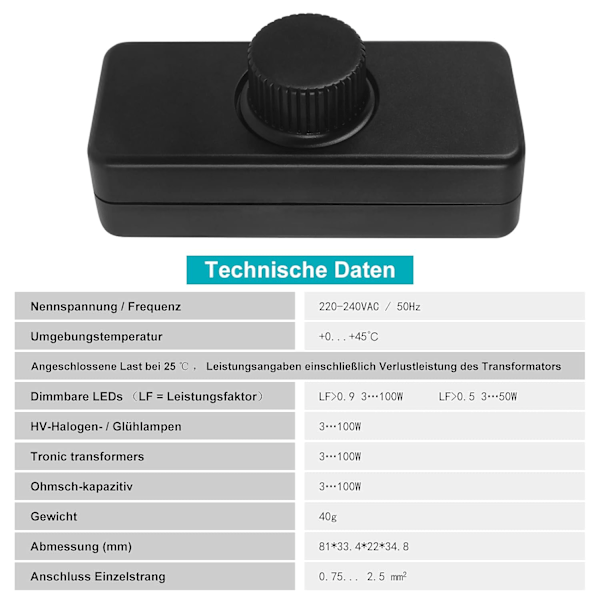 LED-ljusströmbrytare, smarta knappbrytare och dimmer, 220-240V / 5