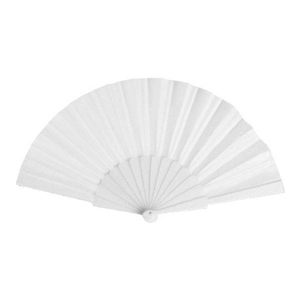 Plastik / Fjer Fan - Vælg farve Hvid White one size