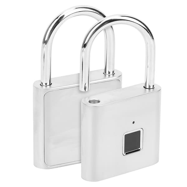 Smart fingeravtryckslås USB uppladdningsbar säkerhetslås med LED för ryggsäck bagage silver