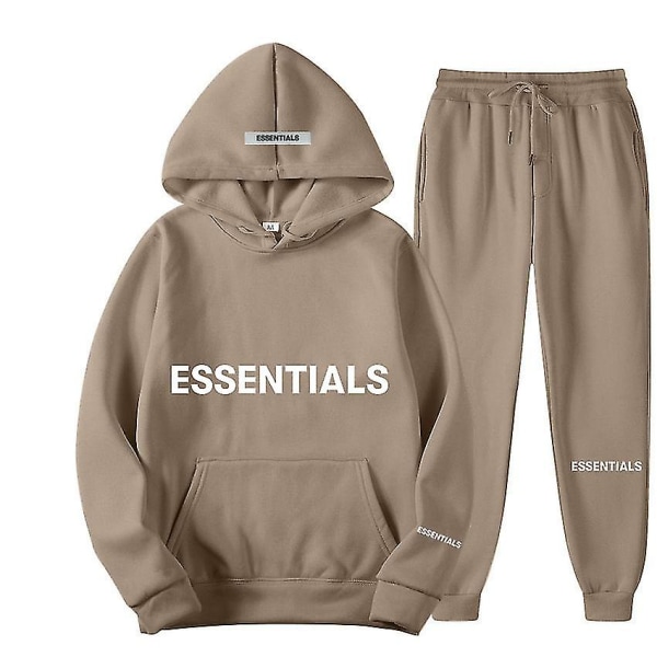 Lanhu Essen-tials Hoodie Fear Of God Letter Branch Line Hoodie För Unisex Brun Brown M