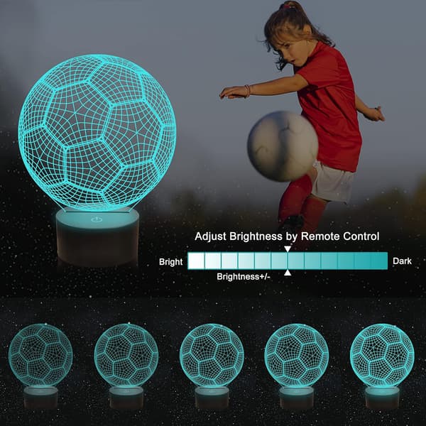 Fodbold 3D lampe natlampe fodbold 3D illusion lampe til børn