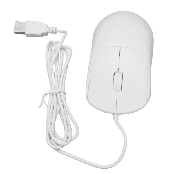 Kablet mus optisk 1200DPI USB-port ergonomisk design plug and play datamus for bærbar PC hvit