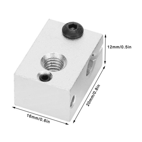 Värmeblock Hållbart Värmemunstycke Tillbehör Lätt att installera 3D-skrivartillbehör Aluminiumvärmare