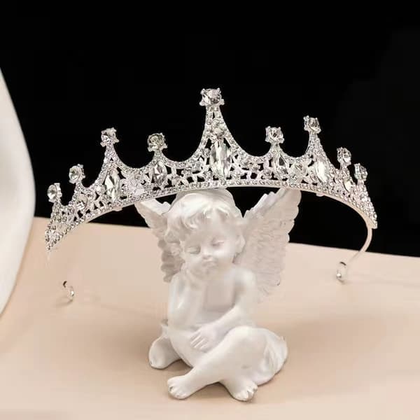 2-delt Kronediadém Prinsesse Jenter Krone Barnefest H