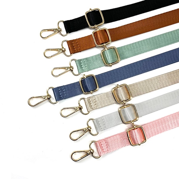 Ersättningshandväska axelrem i nylon, 54 tum, för DIY damväska, crossbody-väska, justerbar rem med metallkrok, rosa Pink Six-point webbing