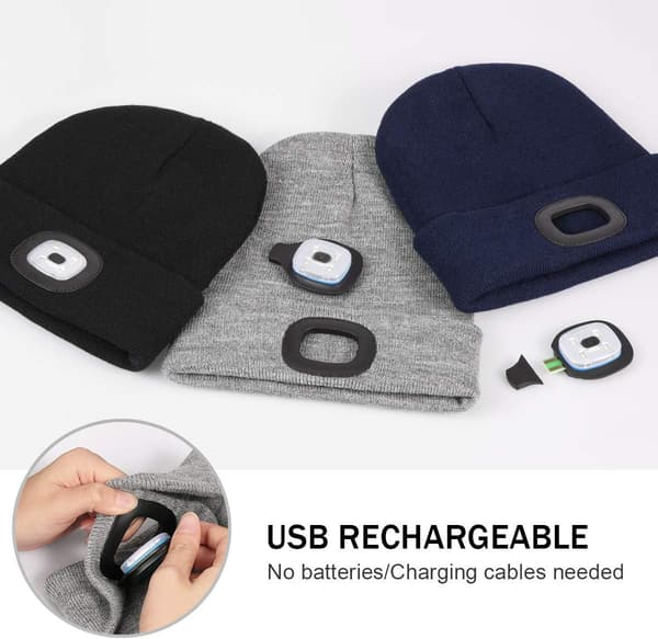 Lue med LED-lampe USB camouflage orange