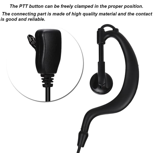 Hoved 120cm bærbar Walkie Talkie HD Headset Støjreducerende Intercom Hovedtelefon Sort