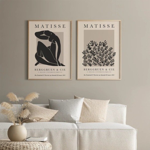 Set med 2 (20×30 cm) inramade tryck, Henri Matisse Nordic Abstrakt