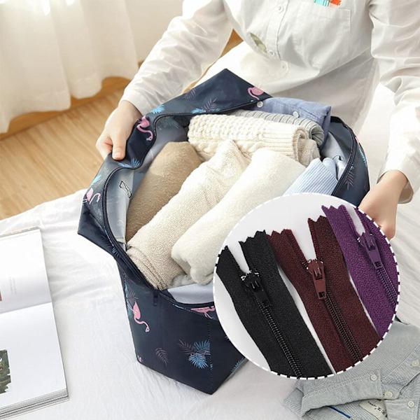 Dragkedjor 50 st 8,85 tum * 1 tum Blandade Nylon Dragkedjor Slumpmässiga