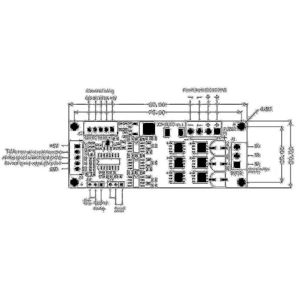 Xy-bldc trefaset DC børsteløs med Hall motorkontrollermodul