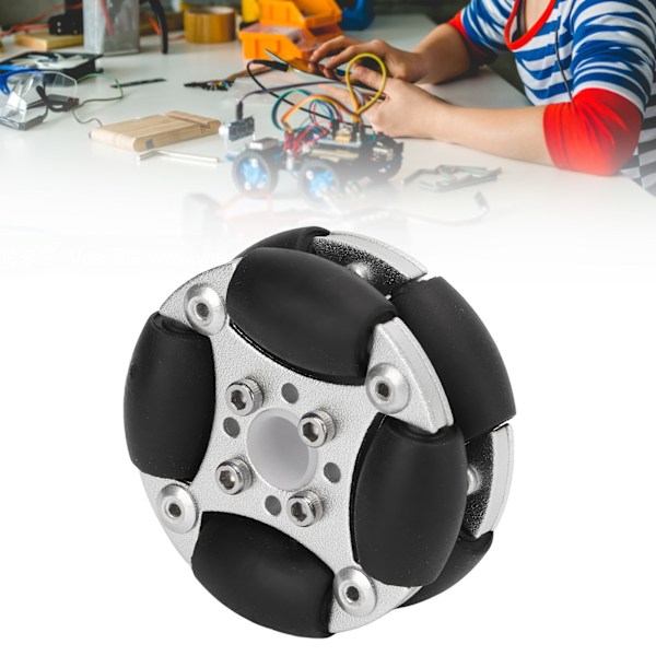 48mm kaksois alumiiniseos omni-suuntainen pyörä kantavuus 3kg robotiikkakilpailuun