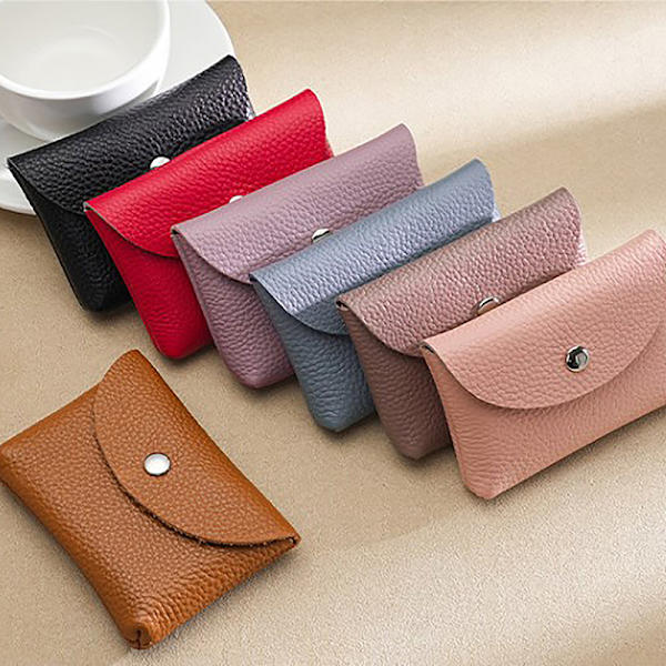 Kläder i kohud för kvinnor, fashionabla korta plånböcker för kvinnor J-double layer