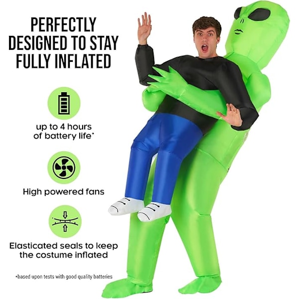 Uppblåsbar Alien Kostym för Vuxna, Alien Kidnappning Kostym, Kidnappad av Alien Kostym, Roliga Uppblåsbara Halloween Kostymer för Vuxna adult
