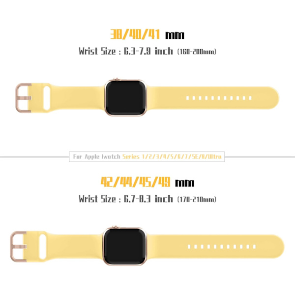 Kompatibel med Apple Watch Band 49/45/44/42/41/40/38mm (42/44/45/49mm, Gul-Vit) GulVit YellowWhite 42/44/45/49 mm