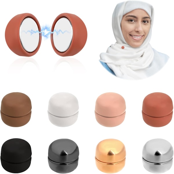 Magnetiska Hijab-nålar, mångsidiga starka Hijab-nålar färgglada Hijab-magneter nålfri brosch liten magnetisk sjalspänne