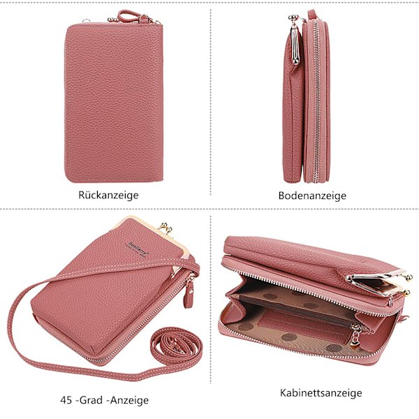 Liten mobiltelefon axelväska, dam axelväska, PU läder crossbody axelväska, pass mobiltelefon väska med kortplats, justerbar,