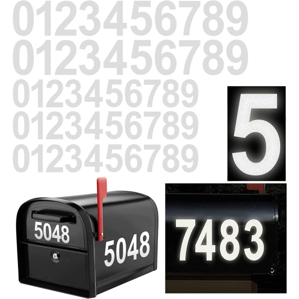 Reflective Mailbox Number Sticker Decal Die Cut Classic Sty, ZQKLA