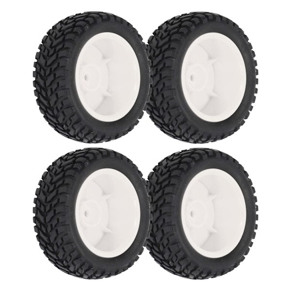 4 st 1/10 Hög nötningsbeständighet Stark dämpning RC-hjul RC-gummidäck RC-däck med muttrar för 1/10 Sportbil Vit