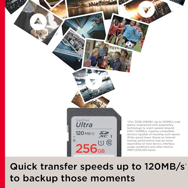 128 Gt:n Ultra SDXC UHS-I -muistikortti - 120 Mt/s, C10, U1, Full HD, SD-kortti - SDSDUN4-128G-GN6IN