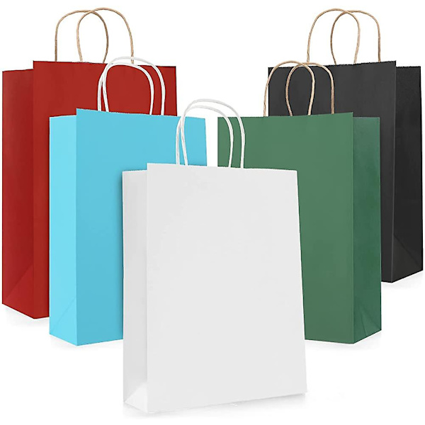 Gaveposer Store papirposer med håndtak (18 stk. 30x23x12cm 130gsm papir) Svart