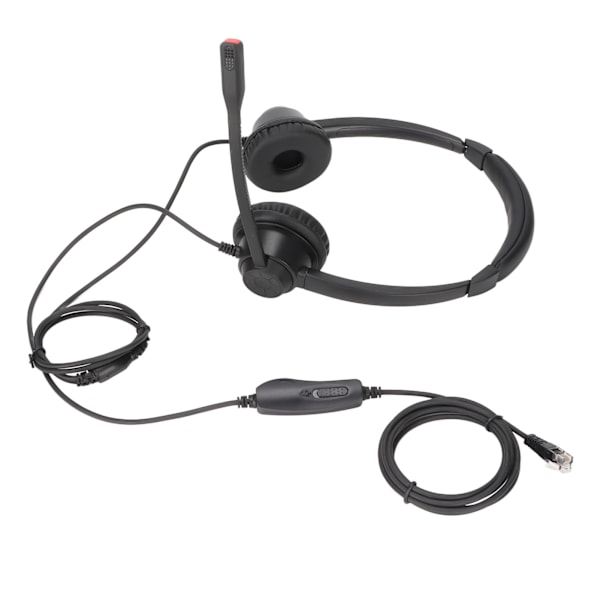 RJ9-headset med støjreduktion, mute-funktion, ledningsbaseret erhvervsh headset med mikrofon, lydstyrkekontrol til VOIP-telefon