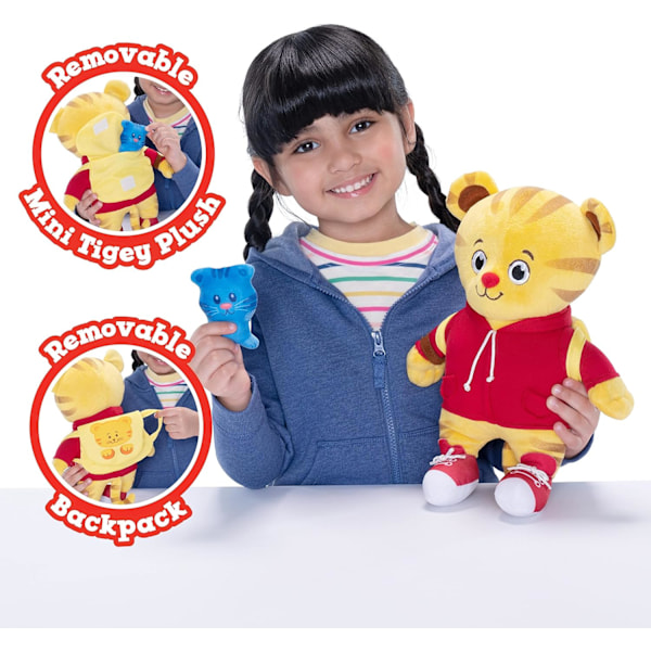Plush Daniel Tiger Tillbaka till skolan Funktionsplysch med Tigey och Ryggsäck med