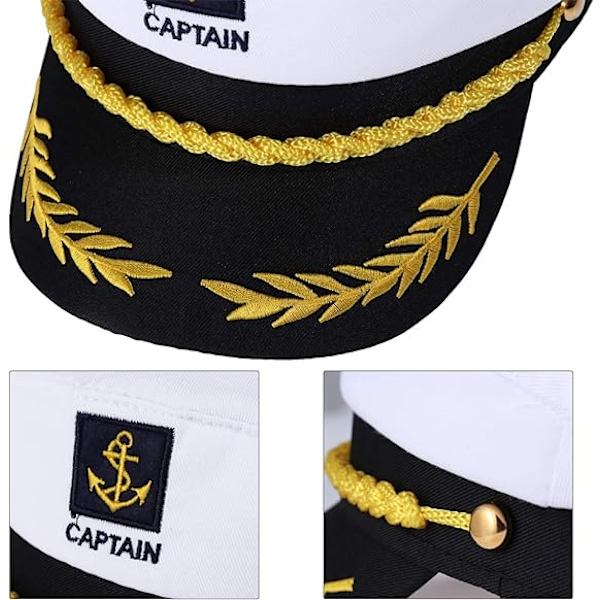 Yachtkapteinhatt for Voksne Skipsskippere - Admiralhatt for Menn, Kvinner og Barn